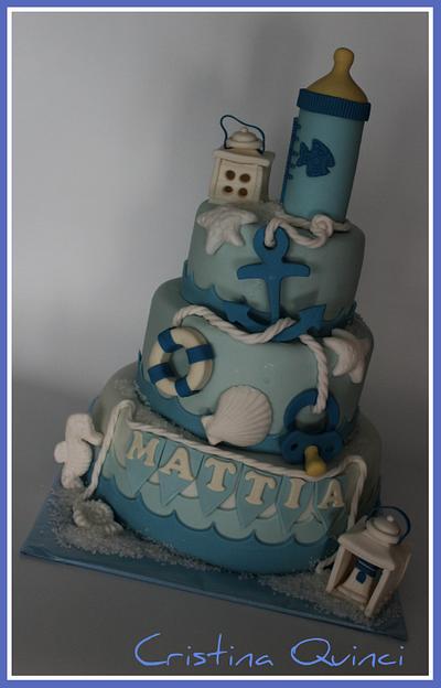 Baby baptism sea cake - Cake by Cristina Quinci