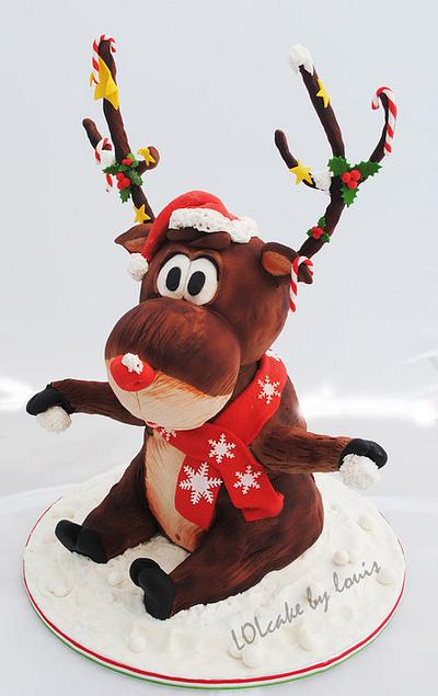 Rudolph The Red-Nosed Reindeer  - Cake by Louis Ng