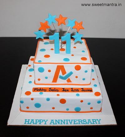 Company anniversary 2 tier cake - Cake by Sweet Mantra Homemade Customized Cakes Pune