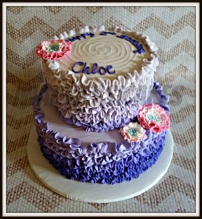 Pretty purple messy ruffles - Cake by Jessica Chase Avila