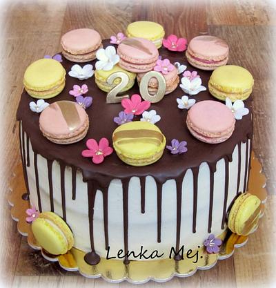 Spring cake with macaron - Cake by Lenka