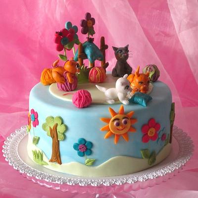 Cheerful Kittens - Cake by Eva Kralova