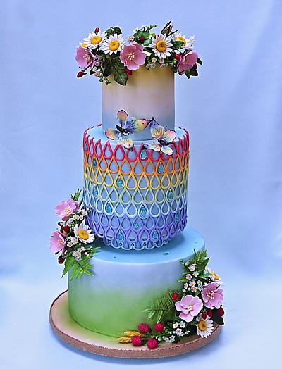 summer rainbow - wedding cake - Cake by Zuzana Bezakova
