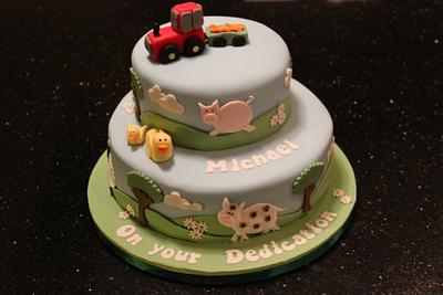 Farm animals dedication cake - Cake by Helen Campbell