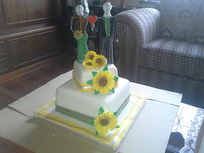 Sunflower Wedding Cake - Cake by Nicolene