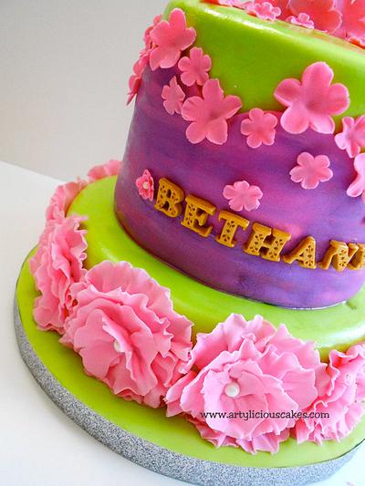 Pink & green - Cake by iriene wang