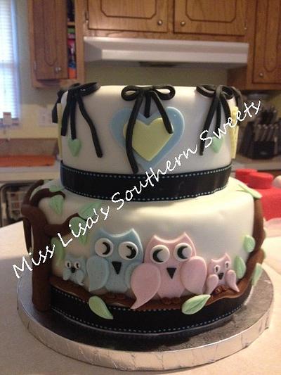 Owl Baby Shower cake - Cake by Lisa Weathers