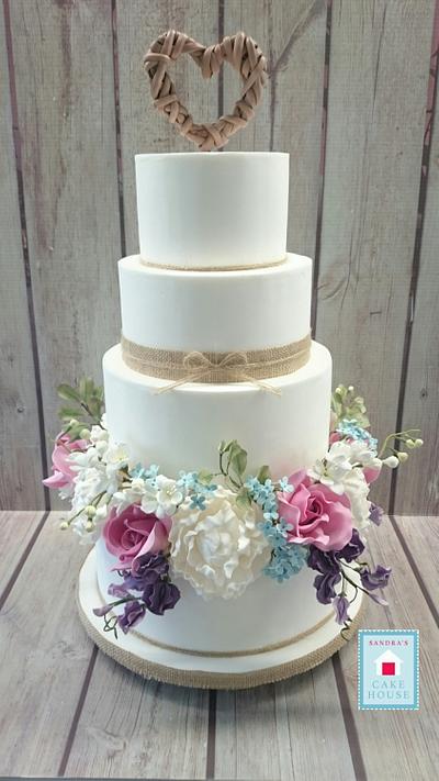 Summer Flowers Wedding Cake - Cake by Sandra's Cake House 