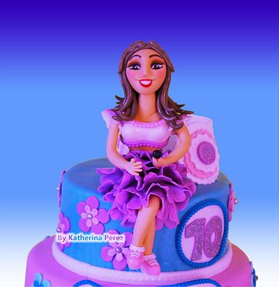 CUSTOM GIRL CAKE TOPPER - VIOLETTA STYLE - Cake by Super Fun Cakes & More (Katherina Perez)