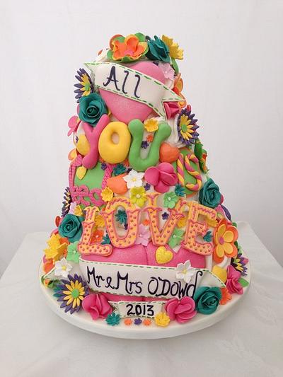 all u need is love wedding cake - Cake by Donnajanecakes 