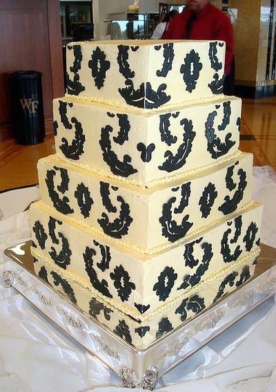 Damask Wedding Cake - Cake by TheLastCourseBakery
