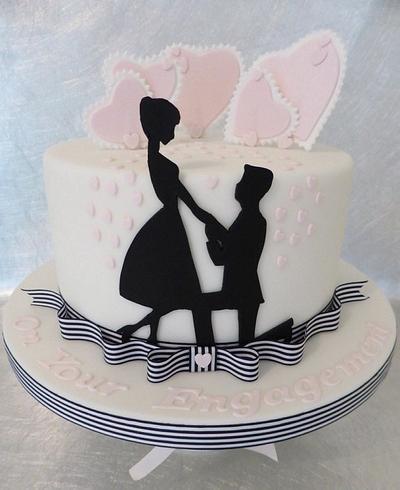 Silhouette Engagement Cake - Cake by Deborah