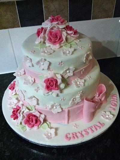 Pretty in Pink Wedding Cake - Cake by Amanda