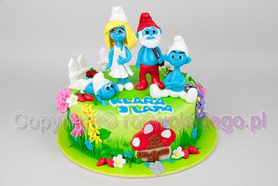 Smurfs Cake / Tort ze Smerfami - Cake by Edyta rogwojskiego.pl
