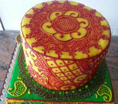 Mehndi reds !!! - Cake by divya saraf