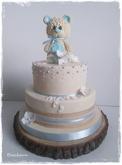Teddy bear christening cake - Cake by Zuzana Kmecova