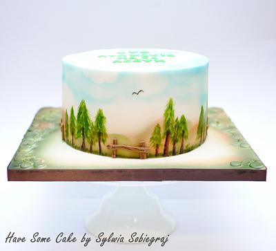 Hand painted cake - Cake by Sylwia Sobiegraj The Cake Designer