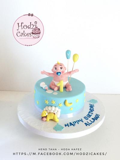 Baby Boy 1st Birthday Cake - Cake by Hend Taha-HODZI CAKES