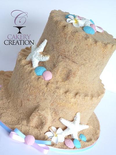 Sand Castle baby shower cake for twins - Cake by Cakery Creation Liz Huber