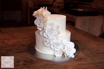 White Wedding - Cake by Sugarlips Cakes