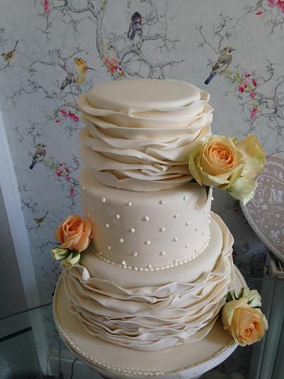 Ruffled Wedding Cake - Cake by Janet Harbon