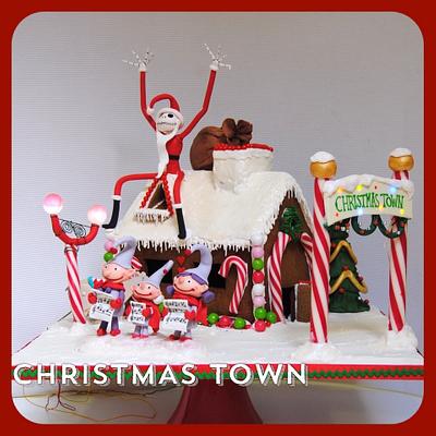 Christmas Town - Gingerbread house  - Cake by Mericakes