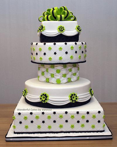 Green, Black & White - Cake by Vanessa