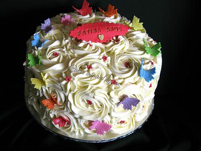 red velvet cake with rainbow butterflies - Cake by Cakes Inspired by me