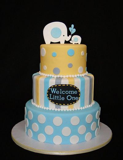 Mommy & Baby Elephant Baby Shower - Cake by Elisa Colon