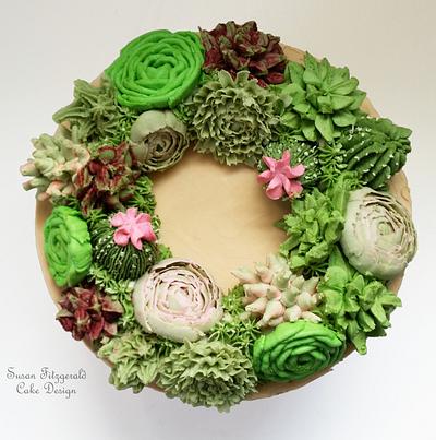Buttercream Succulents - Cake by Susan Fitzgerald Cake Design