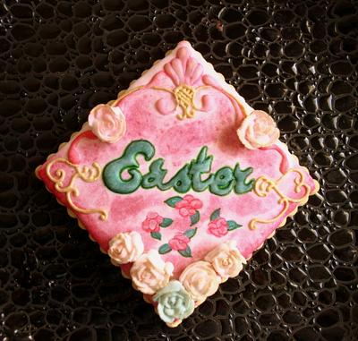 'Easter' Plaque Cookie. - Cake by Sweet Dreams by Heba 