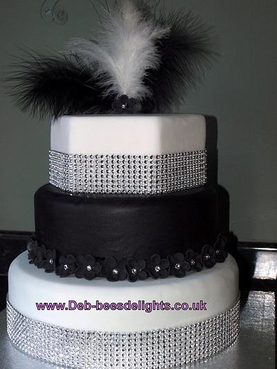 3 tier diamante wedding cake - Cake by Deb-beesdelights