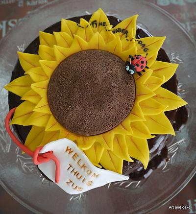 Sunflower cake covered with ganache - Cake by marja