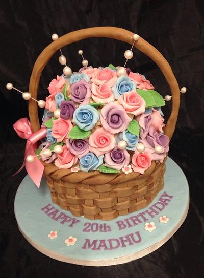 Rose Basket - Cake by Caron Eveleigh