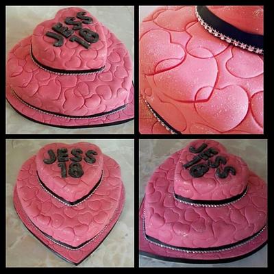 Glittery Heart Cake - Cake by Tracey