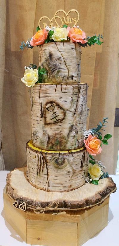 Silver birch wedding cake - Cake by Katarzyna Rarok