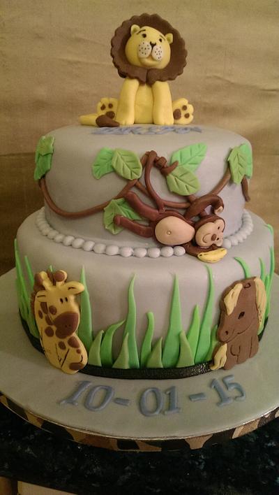 animal theme christening - Cake by Red Alley Cakes (Alison Rankin)