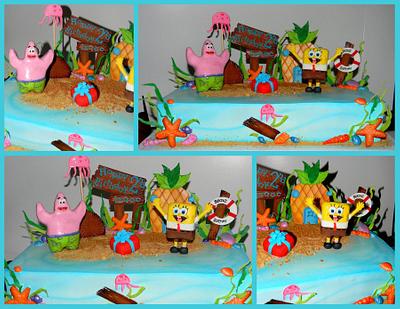 SpongeBob and Patrick under Bikini Bottom - Cake by Day
