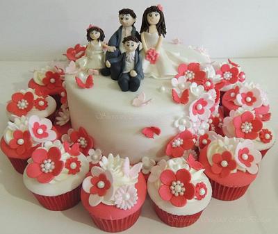 Pink & White Wedding - Cake by Shereen