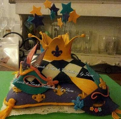 Mardi gras birthday cake - Cake by saracarmela