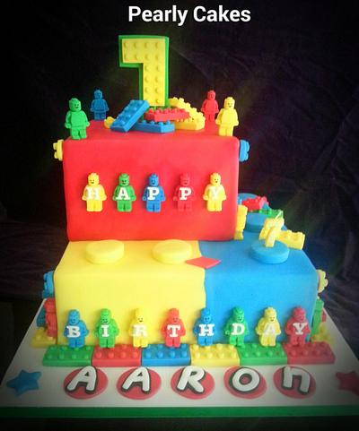 Lego Birthday Cake & Cupcakes  - Cake by Pearly Cakes 