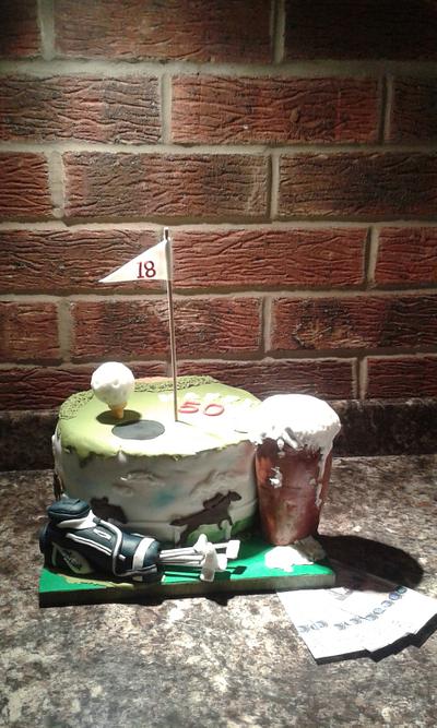 Horse Racing, Beer and Golf - Cake by Karen's Kakery