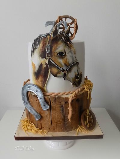 Hand painting cake with horse  - Cake by MOLI Cakes