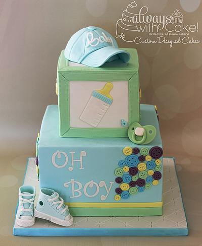 Oh Boy! Baby Shower Cake - Cake by AlwaysWithCake