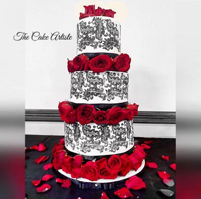 Red and Black Wedding   - Cake by Aida Casanova