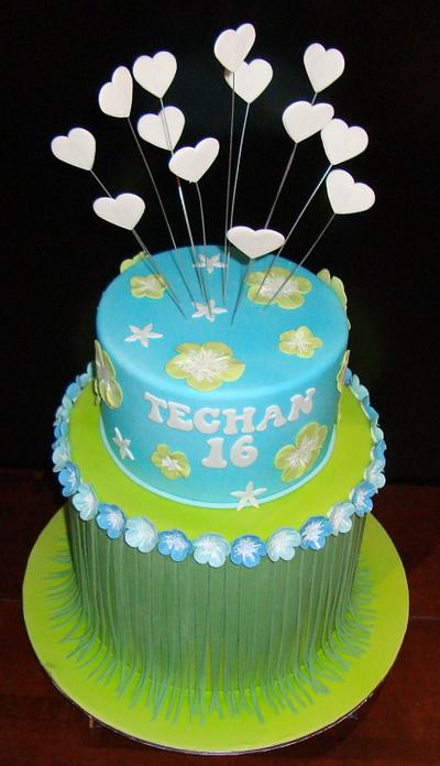 Hawaiian themed 16th - Cake by Kim Jury
