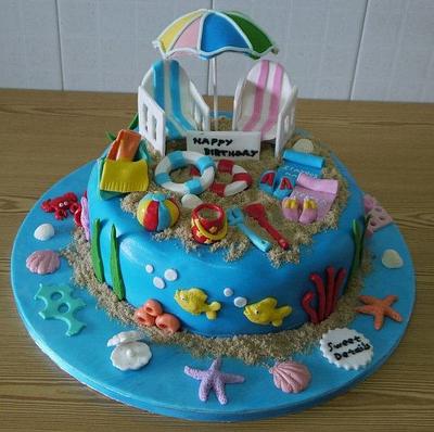 Beach theme cake - Cake by Marina Costa