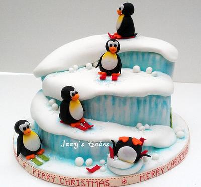 Merry Christmas from the skiing penguins!!!! - Cake by The Rosehip Bakery