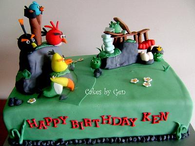 Angry Bird Summer Pignic Inspired Cake - Cake by Gen