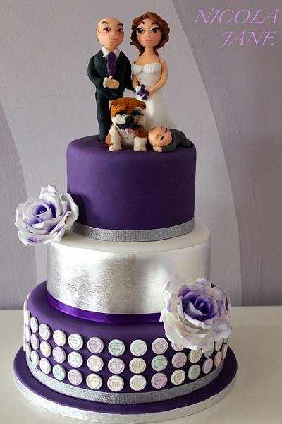 Purple wedding - Cake by nicola thompson